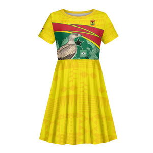 Custom Ghana Black Batters Kid Short Sleeve Dress Ghanaian Tawny Eagle - Cricket Style