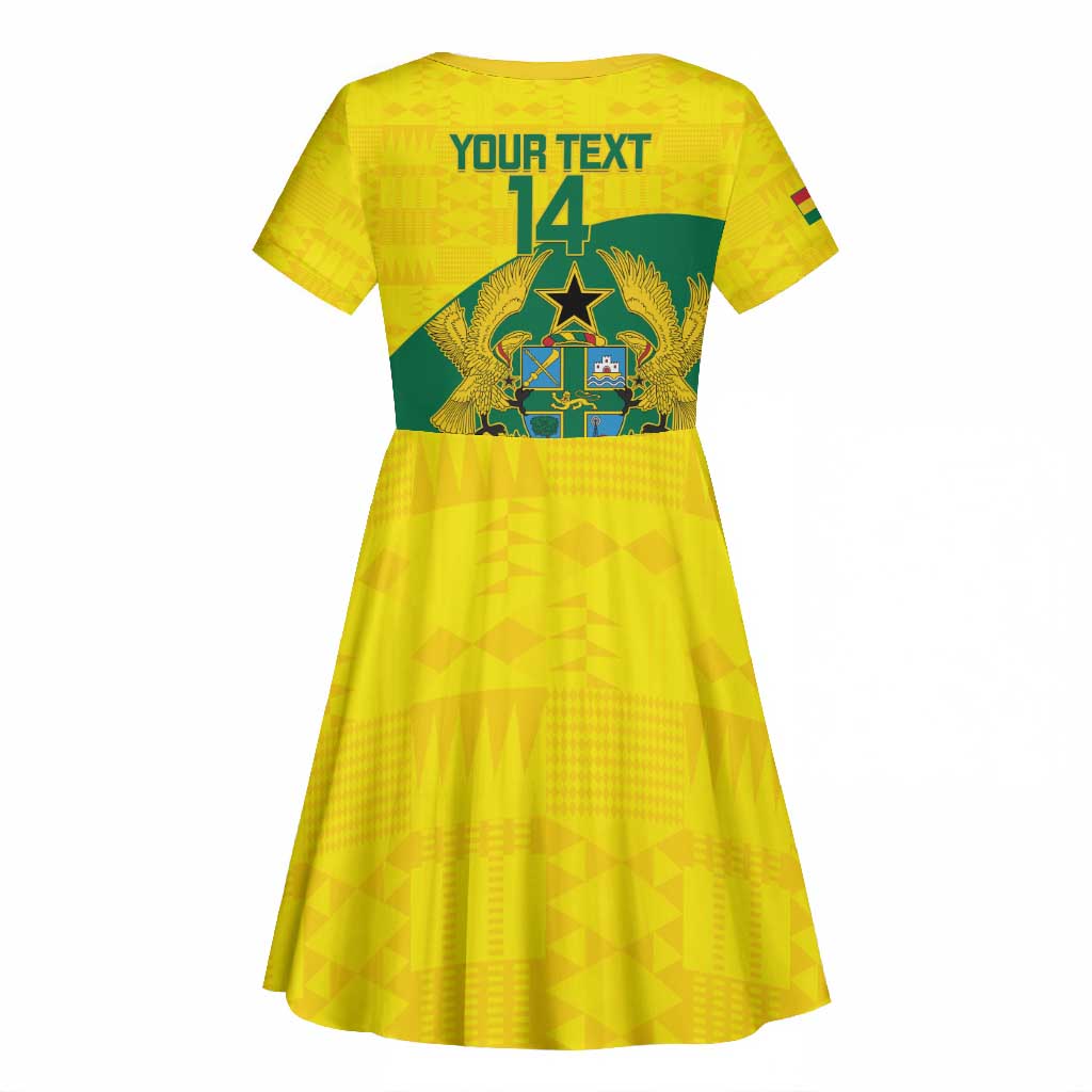 Custom Ghana Black Batters Kid Short Sleeve Dress Ghanaian Tawny Eagle - Cricket Style