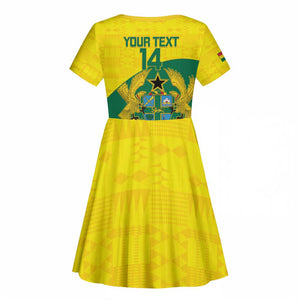 Custom Ghana Black Batters Kid Short Sleeve Dress Ghanaian Tawny Eagle - Cricket Style
