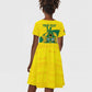 Custom Ghana Black Batters Kid Short Sleeve Dress Ghanaian Tawny Eagle - Cricket Style