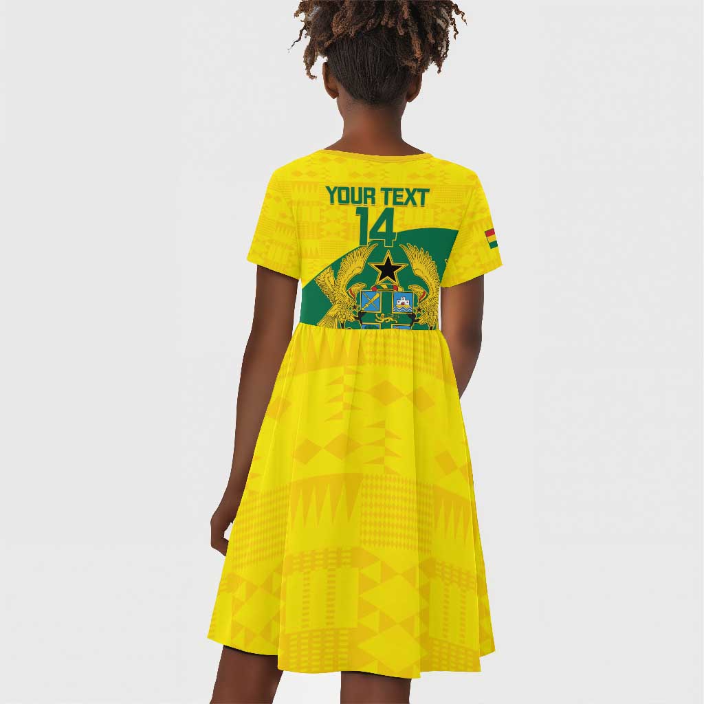 Custom Ghana Black Batters Kid Short Sleeve Dress Ghanaian Tawny Eagle - Cricket Style