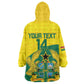 Custom Ghana Black Batters Kid Wearable Blanket Hoodie Ghanaian Tawny Eagle - Cricket Style