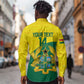 Custom Ghana Black Batters Long Sleeve Button Shirt Ghanaian Tawny Eagle - Cricket Style