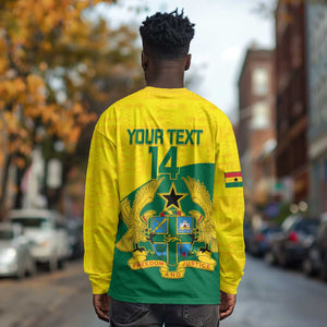 Custom Ghana Black Batters Long Sleeve Shirt Ghanaian Tawny Eagle - Cricket Style