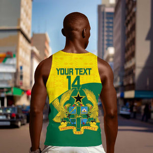 Custom Ghana Black Batters Men Tank Top Ghanaian Tawny Eagle - Cricket Style