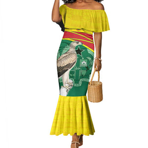 Custom Ghana Black Batters Mermaid Dress Ghanaian Tawny Eagle - Cricket Style