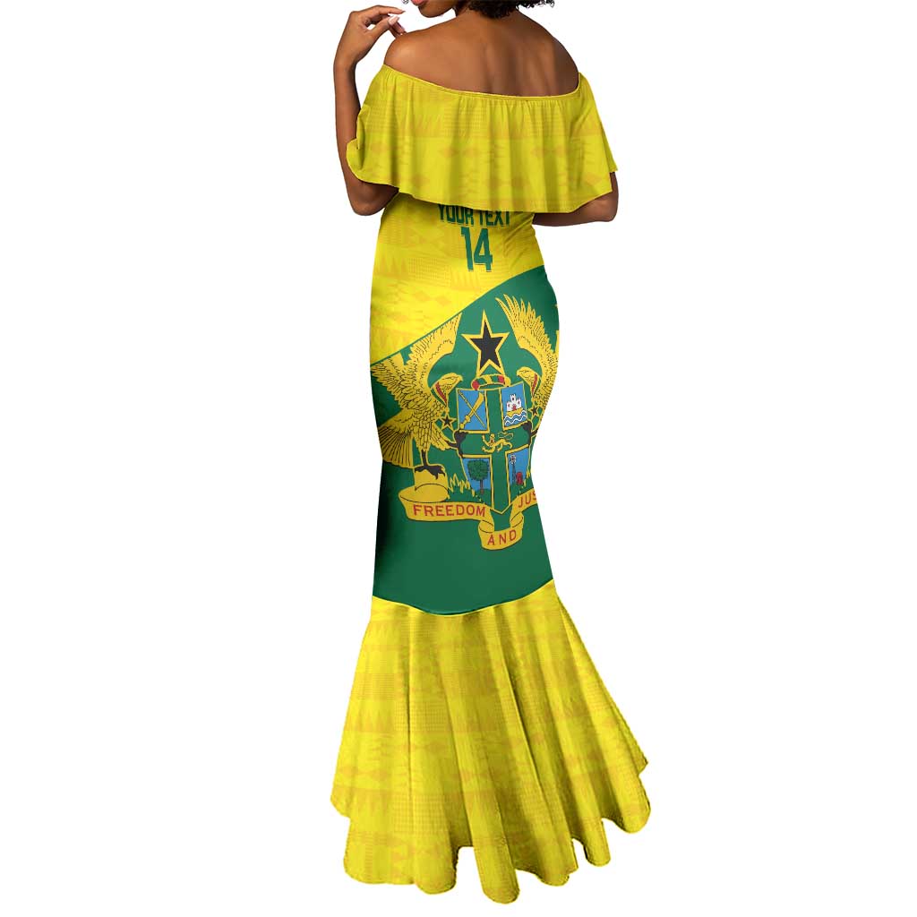 Custom Ghana Black Batters Mermaid Dress Ghanaian Tawny Eagle - Cricket Style