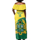 Custom Ghana Black Batters Off Shoulder Maxi Dress Ghanaian Tawny Eagle - Cricket Style