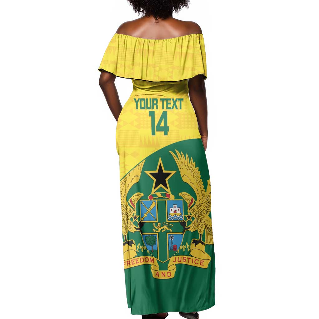 Custom Ghana Black Batters Off Shoulder Maxi Dress Ghanaian Tawny Eagle - Cricket Style