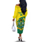 Custom Ghana Black Batters Off The Shoulder Long Sleeve Dress Ghanaian Tawny Eagle - Cricket Style