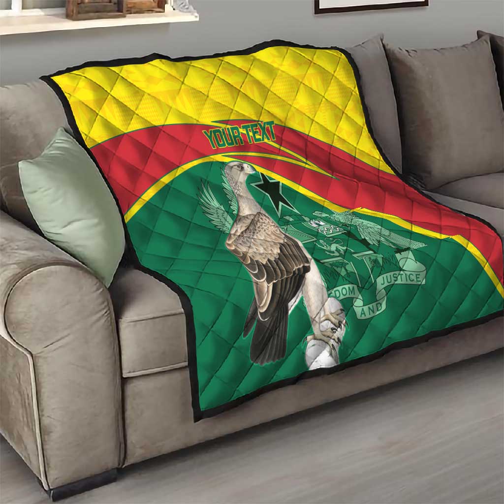 Custom Ghana Black Batters Quilt Ghanaian Tawny Eagle - Cricket Style