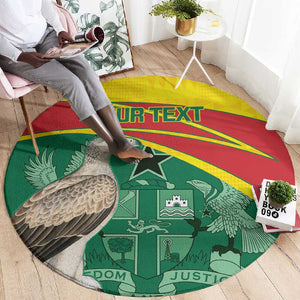 Custom Ghana Black Batters Round Carpet Ghanaian Tawny Eagle - Cricket Style