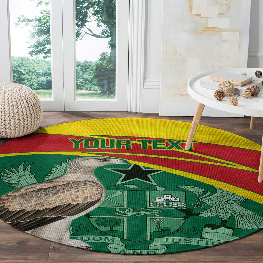 Custom Ghana Black Batters Round Carpet Ghanaian Tawny Eagle - Cricket Style