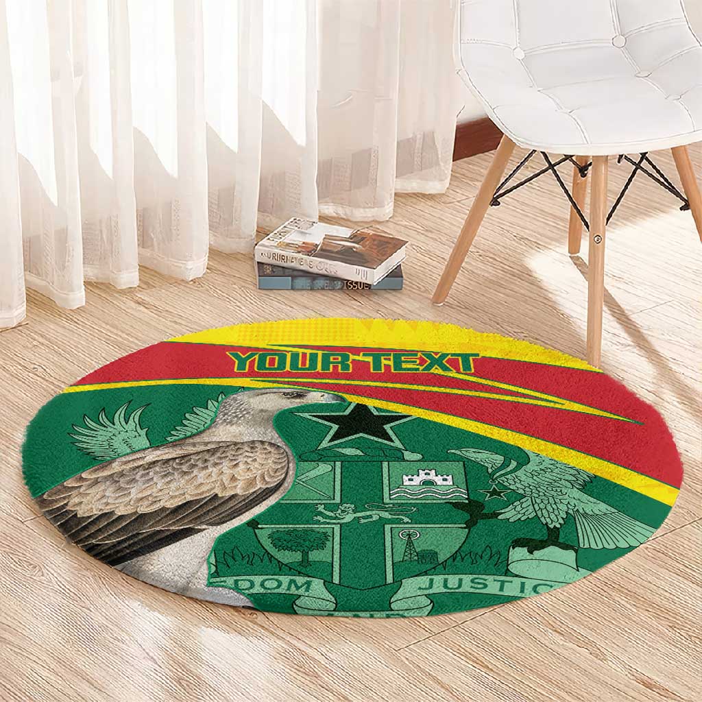 Custom Ghana Black Batters Round Carpet Ghanaian Tawny Eagle - Cricket Style