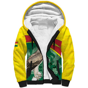 Custom Ghana Black Batters Sherpa Hoodie Ghanaian Tawny Eagle - Cricket Style
