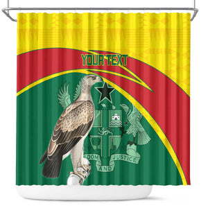 Custom Ghana Black Batters Shower Curtain Ghanaian Tawny Eagle - Cricket Style