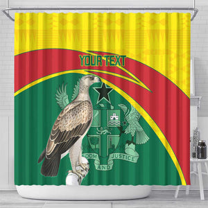 Custom Ghana Black Batters Shower Curtain Ghanaian Tawny Eagle - Cricket Style