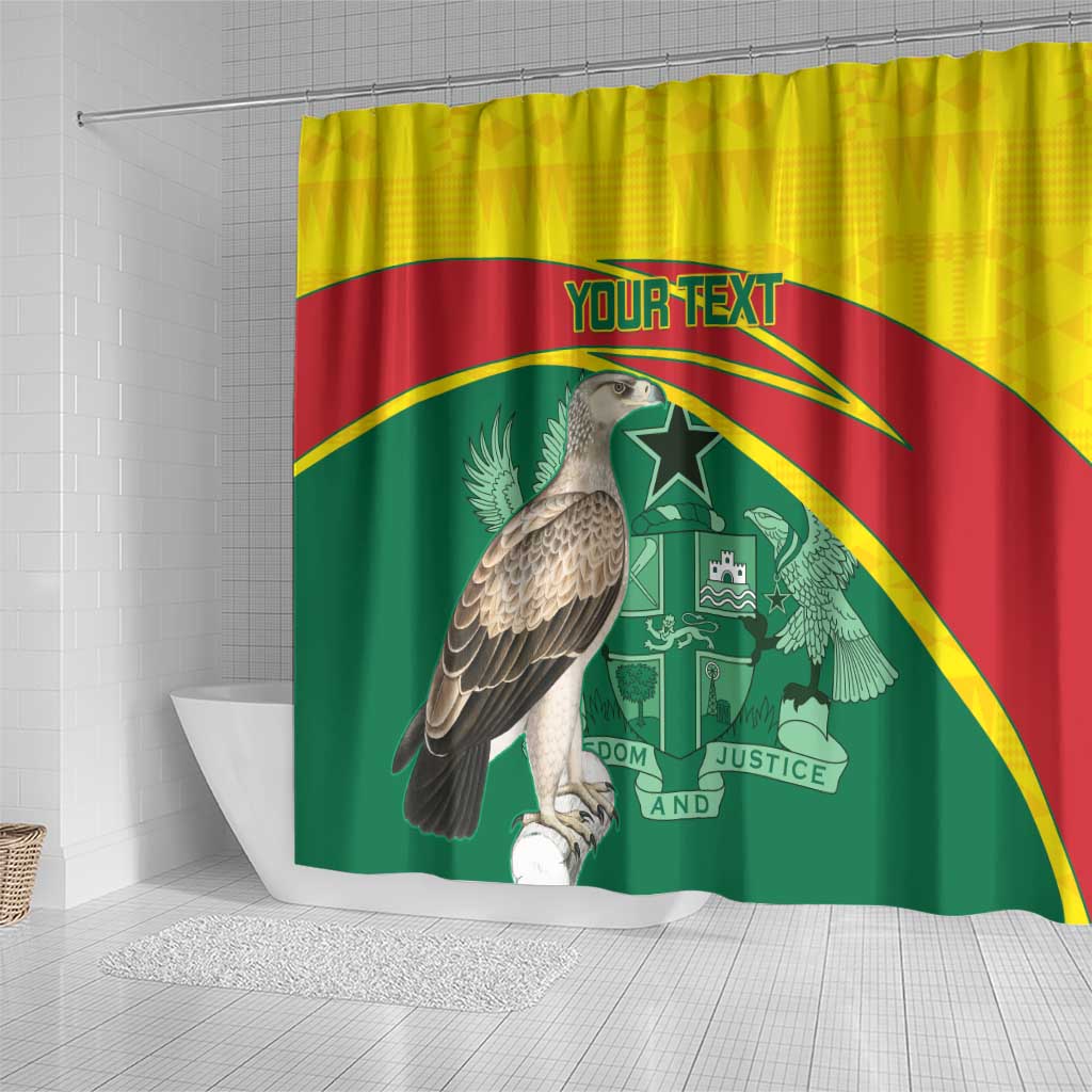 Custom Ghana Black Batters Shower Curtain Ghanaian Tawny Eagle - Cricket Style