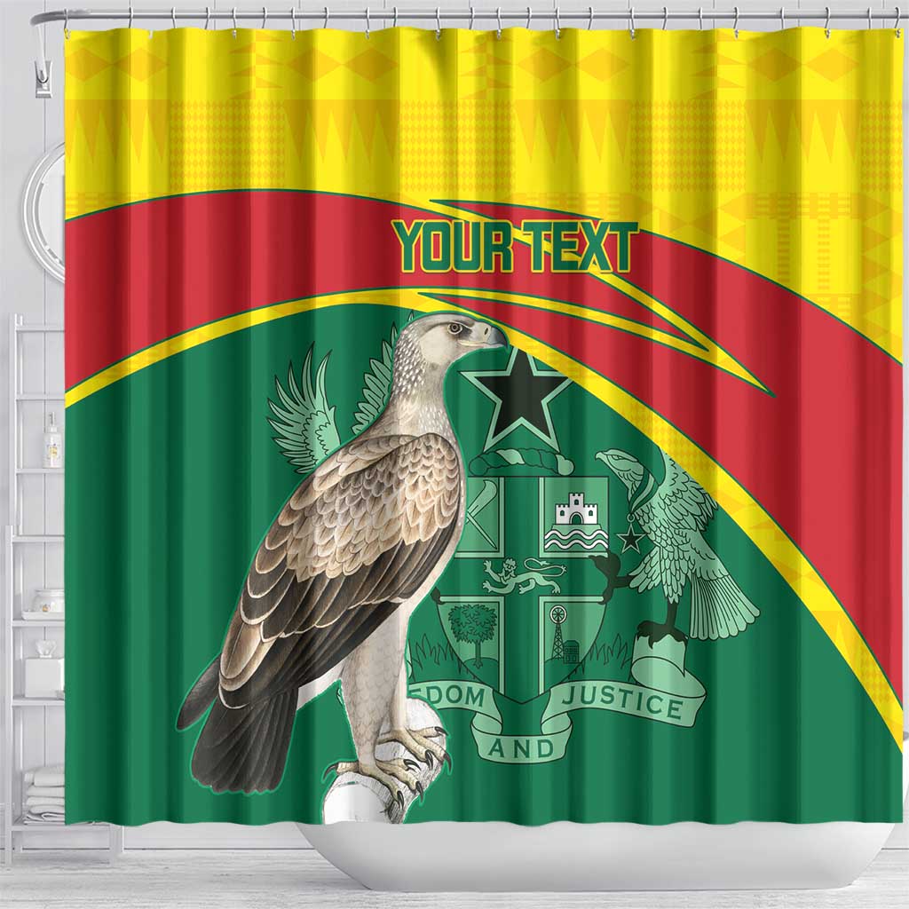 Custom Ghana Black Batters Shower Curtain Ghanaian Tawny Eagle - Cricket Style