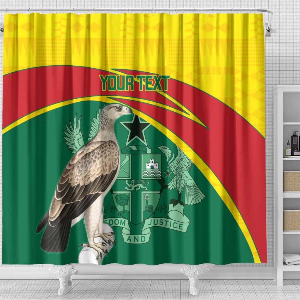 Custom Ghana Black Batters Shower Curtain Ghanaian Tawny Eagle - Cricket Style