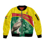 Custom Ghana Black Batters Sleeve Zip Bomber Jacket Ghanaian Tawny Eagle - Cricket Style