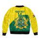 Custom Ghana Black Batters Sleeve Zip Bomber Jacket Ghanaian Tawny Eagle - Cricket Style