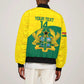 Custom Ghana Black Batters Sleeve Zip Bomber Jacket Ghanaian Tawny Eagle - Cricket Style