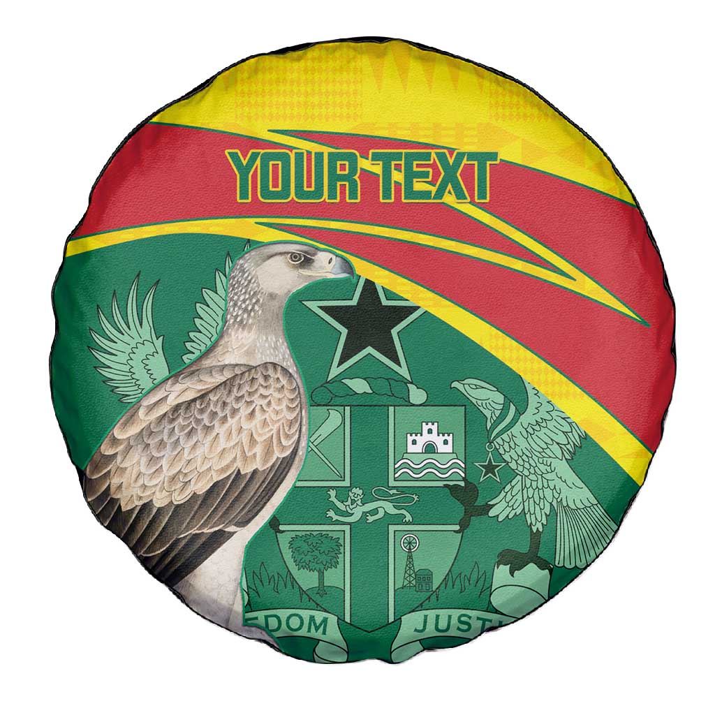 Custom Ghana Black Batters Spare Tire Cover Ghanaian Tawny Eagle - Cricket Style