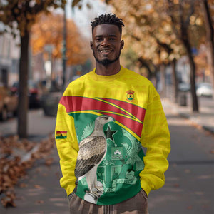 Custom Ghana Black Batters Sweatshirt Ghanaian Tawny Eagle - Cricket Style