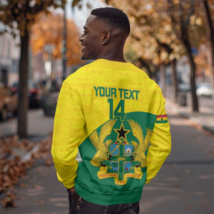 Custom Ghana Black Batters Sweatshirt Ghanaian Tawny Eagle - Cricket Style