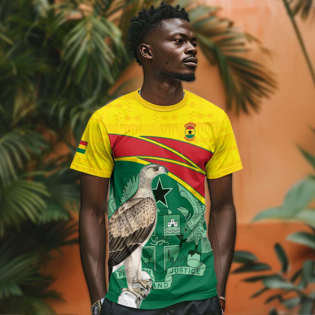 Custom Ghana Black Batters T shirt Ghanaian Tawny Eagle - Cricket Style