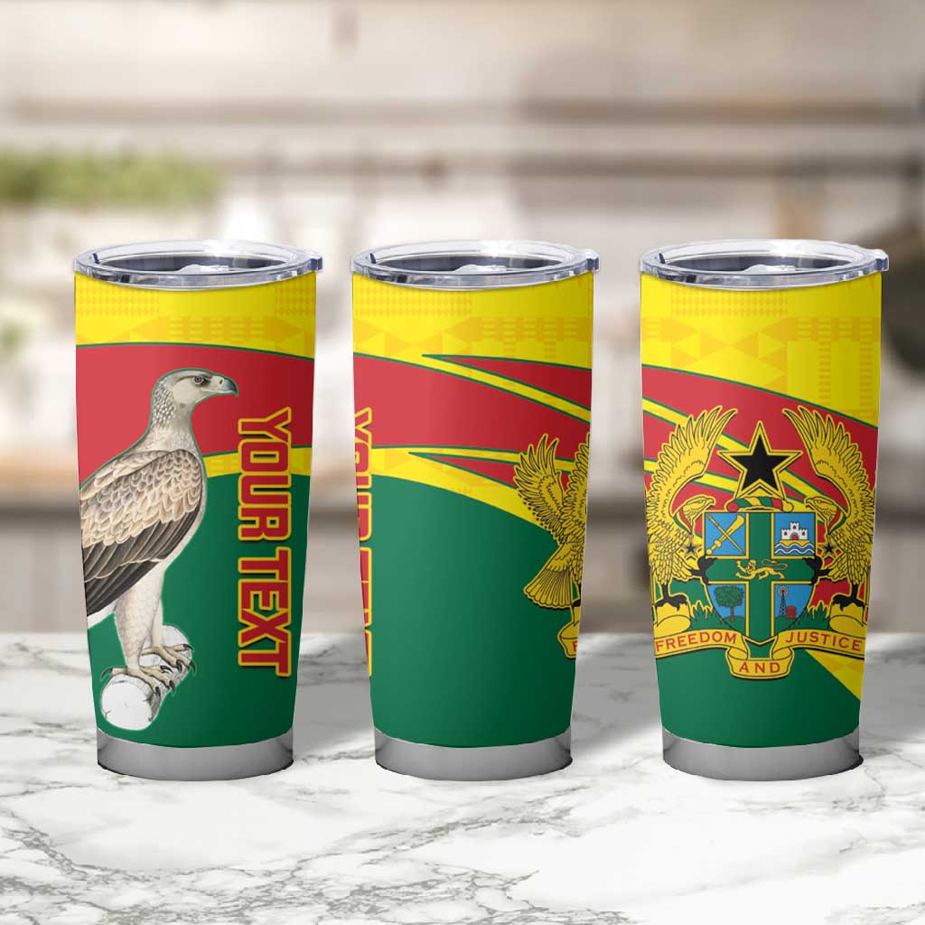 Custom Ghana Black Batters Tumbler Cup Ghanaian Tawny Eagle - Cricket Style