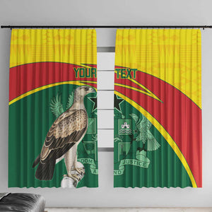 Custom Ghana Black Batters Window Curtain Ghanaian Tawny Eagle - Cricket Style