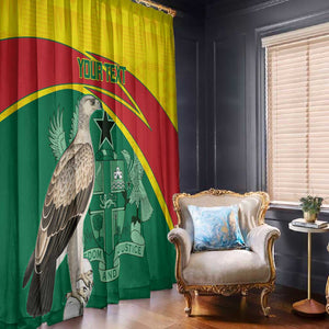 Custom Ghana Black Batters Window Curtain Ghanaian Tawny Eagle - Cricket Style