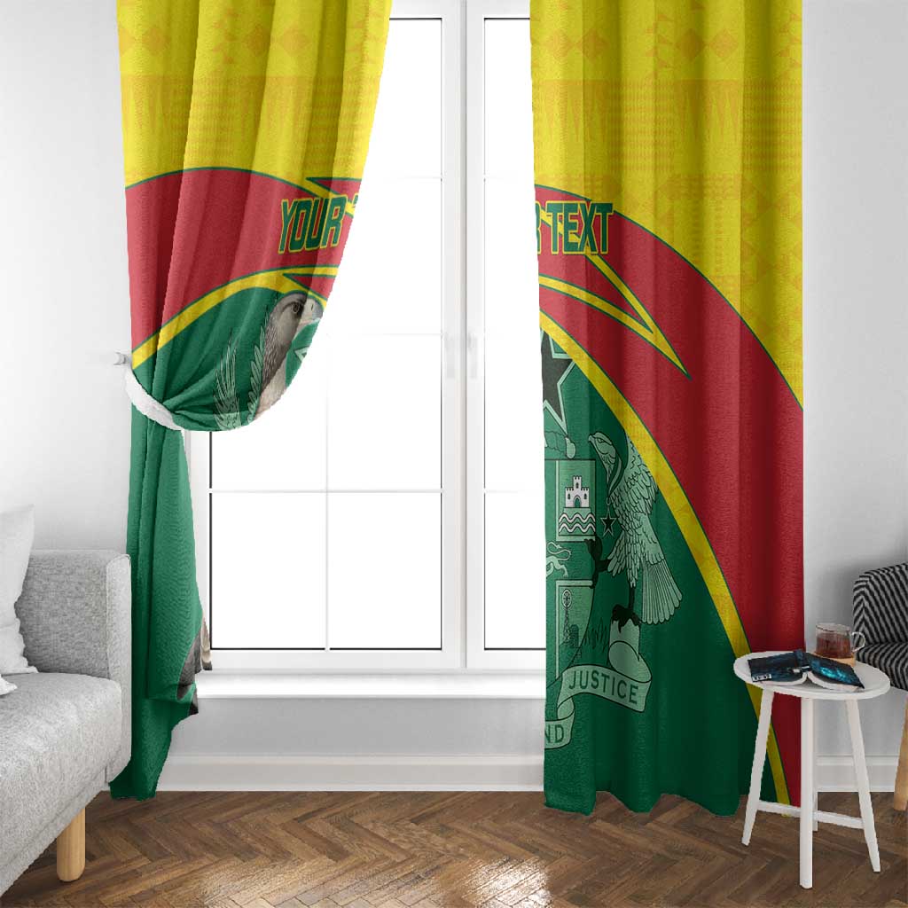 Custom Ghana Black Batters Window Curtain Ghanaian Tawny Eagle - Cricket Style