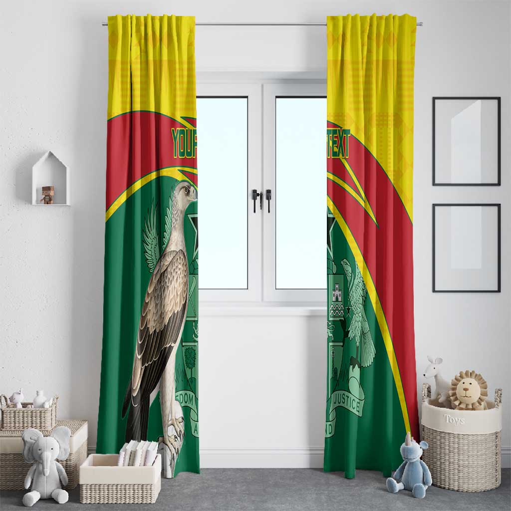 Custom Ghana Black Batters Window Curtain Ghanaian Tawny Eagle - Cricket Style