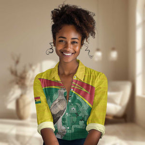 Custom Ghana Black Batters Women Casual Shirt Ghanaian Tawny Eagle - Cricket Style