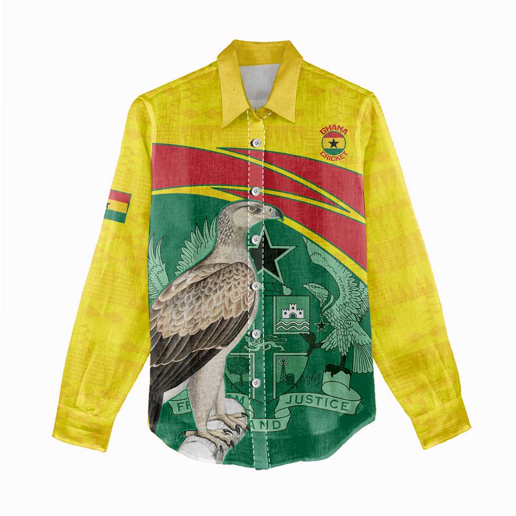 Custom Ghana Black Batters Women Casual Shirt Ghanaian Tawny Eagle - Cricket Style