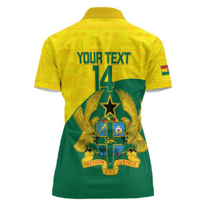 Custom Ghana Black Batters Women Polo Shirt Ghanaian Tawny Eagle - Cricket Style
