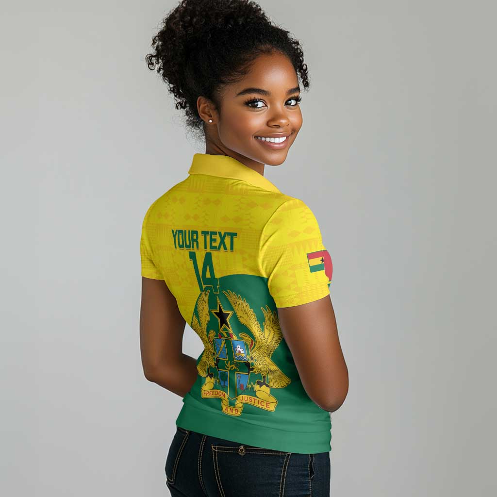 Custom Ghana Black Batters Women Polo Shirt Ghanaian Tawny Eagle - Cricket Style