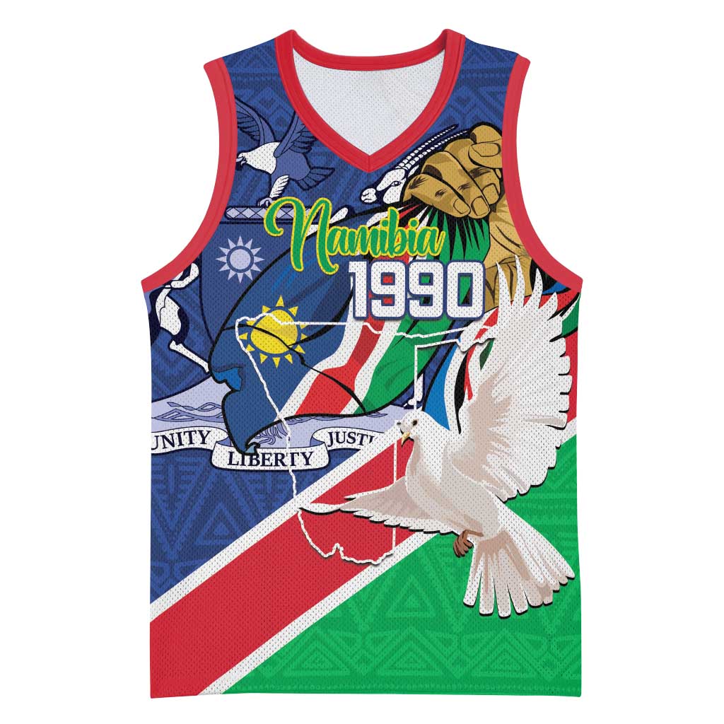 Afro Namibia Independence Day Basketball Jersey Namibian 1990 African Pattern - African Pride
