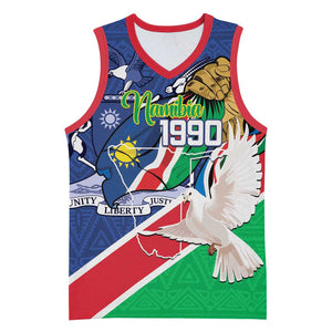 Afro Namibia Independence Day Basketball Jersey Namibian 1990 African Pattern - African Pride