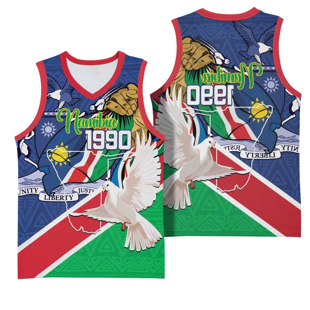 Afro Namibia Independence Day Basketball Jersey Namibian 1990 African Pattern - African Pride