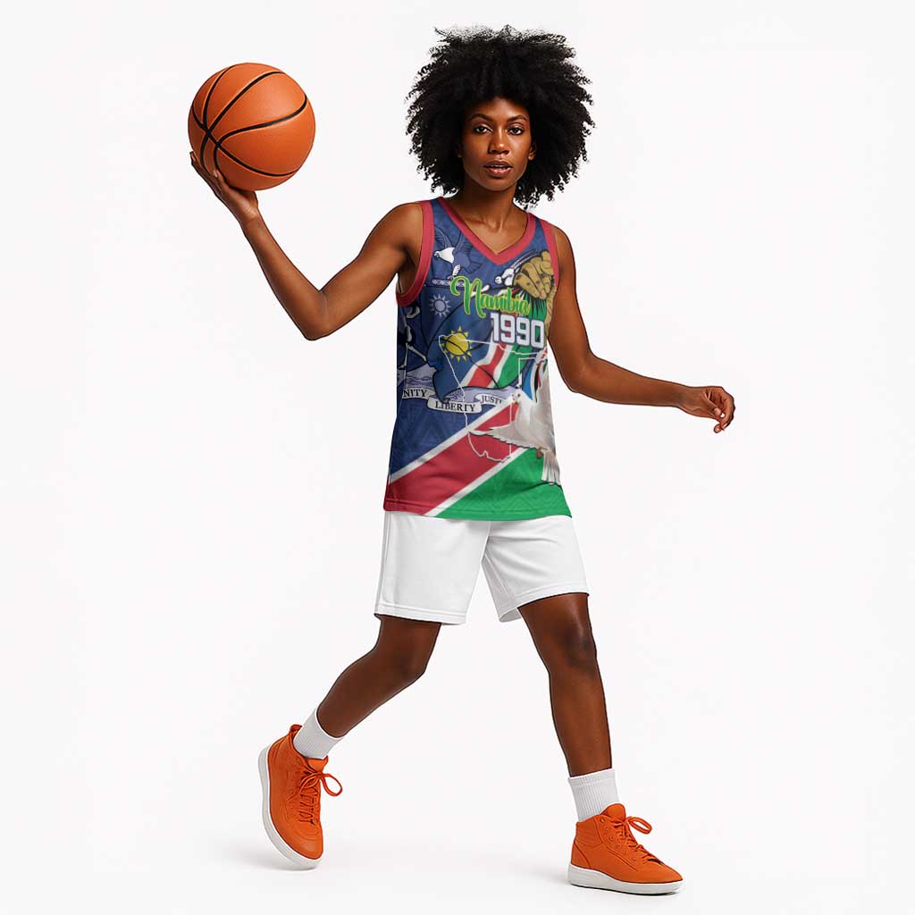 Afro Namibia Independence Day Basketball Jersey Namibian 1990 African Pattern - African Pride