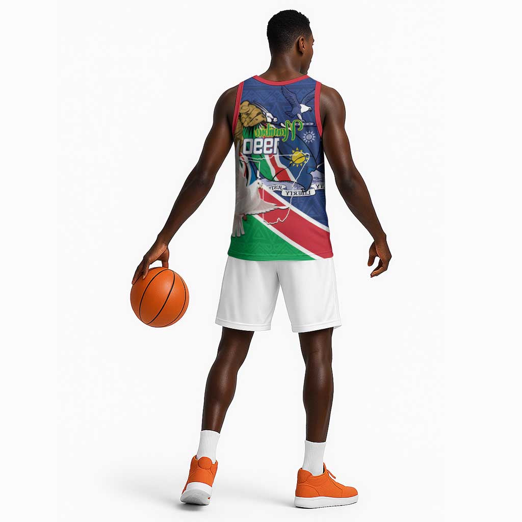 Afro Namibia Independence Day Basketball Jersey Namibian 1990 African Pattern - African Pride