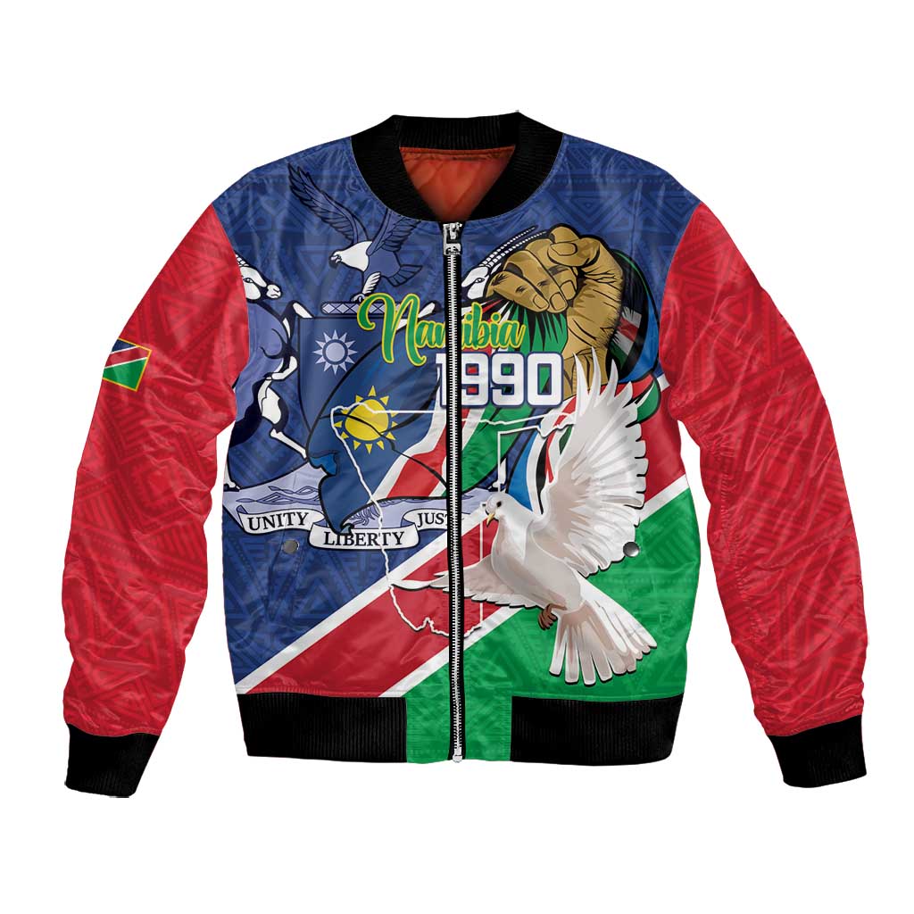Afro Namibia Independence Day Bomber Jacket Namibian 1990 African Pattern
