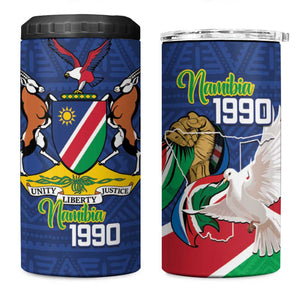 Afro Namibia Independence Day 4 in 1 Can Cooler Tumbler Namibian 1990 African Pattern