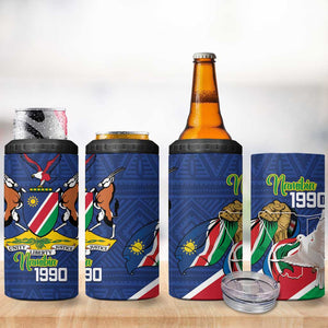 Afro Namibia Independence Day 4 in 1 Can Cooler Tumbler Namibian 1990 African Pattern