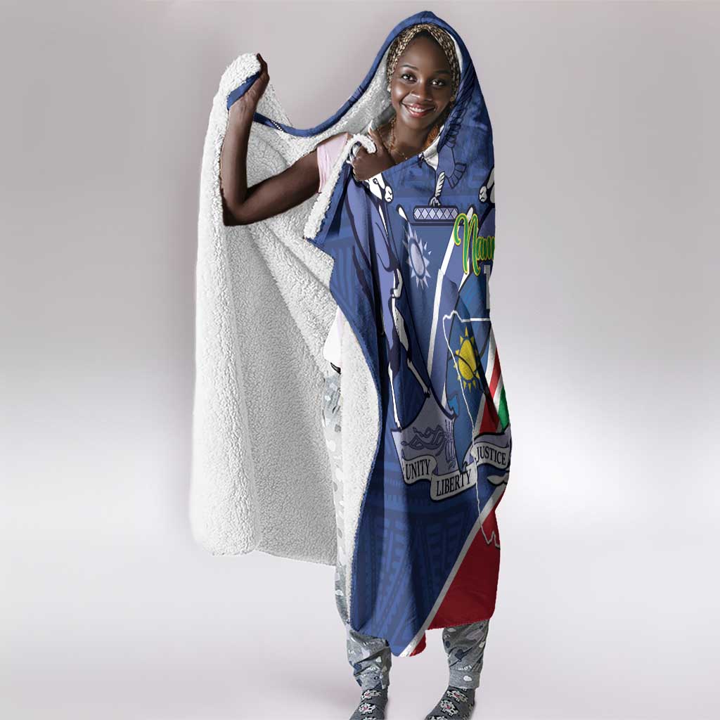 Afro Namibia Independence Day Hooded Blanket Namibian 1990 African Pattern