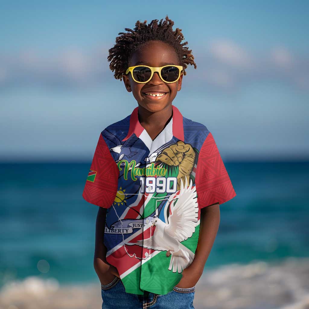 Afro Namibia Independence Day Kid Hawaiian Shirt Namibian 1990 African Pattern